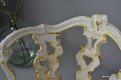 Pair Ornate White & Gold Rococo Style Corner Chairs - Kernow Furniture