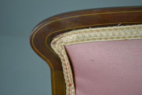 Single Mahogany Inlaid Bedroom Chair - Kernow Furniture