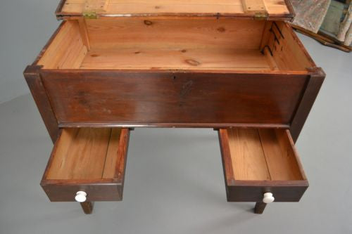 Vintage Rustic Waxed Solid Pine Desk - Kernow Furniture