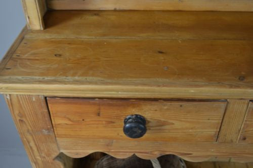 Large Antique Stripped Pine Kitchen Dresser - Kernow Furniture