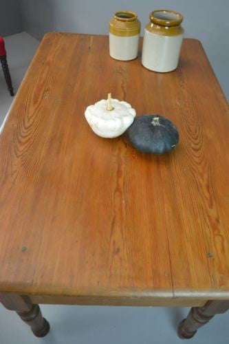 Rustic Antique Pine Work / Prep / Kitchen Table - Kernow Furniture