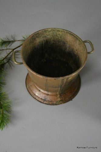 Pair Antique Copper Coal & Log Bins - Kernow Furniture