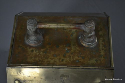 Antique Victorian Brass Coal Scuttle - Kernow Furniture