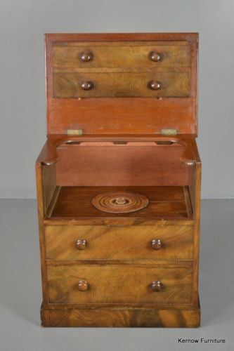 Antique Victorian Figured Mahogany Chest Commode - Kernow Furniture