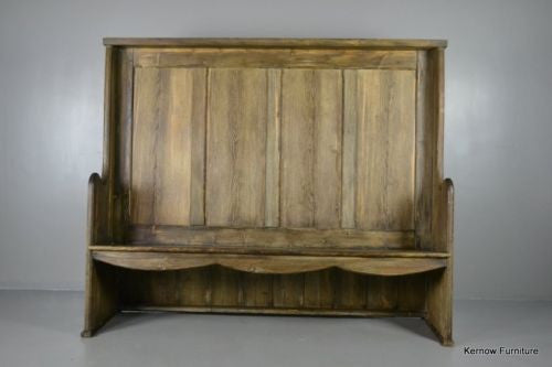 Tavern Style High Back Rustic Pine Settle - Kernow Furniture