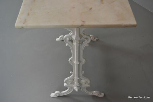 Cast Iron & White Marble Table - Kernow Furniture