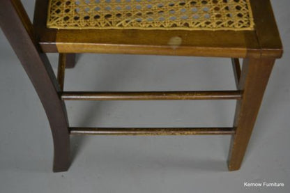 Antique Edwardian Cane Occasional Side Hall Chair - Kernow Furniture