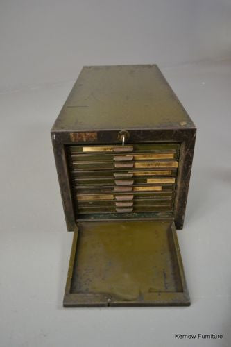 Vintage Industrial Roneodex Steel Filing Drawers - Kernow Furniture