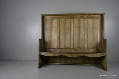 Tavern Style High Back Rustic Pine Settle - Kernow Furniture