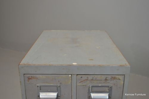 Vintage Industrial Small Desk Top Drawers - Kernow Furniture