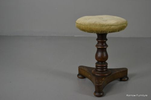 Antique Victorian Adjustable Music Piano Mahogany Stool - Kernow Furniture