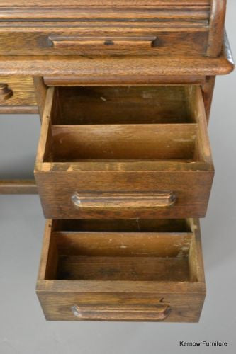 20th Century Oak Tambour Desk - Kernow Furniture