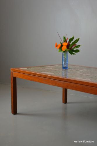 Large Retro Teak Tiled Coffee Table - Kernow Furniture