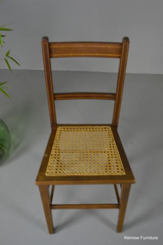 Antique Edwardian Cane Occasional Side Hall Chair - Kernow Furniture