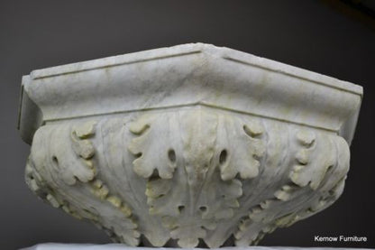 Huge Acanthus Carved White Marble Bowl Basin - Kernow Furniture