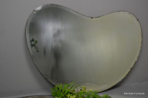 Vintage Frameless Kidney Shape Mirror - Kernow Furniture