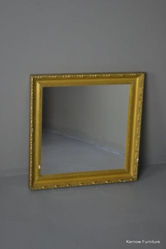 Modern Square Gilt Wall Mirror - Kernow Furniture