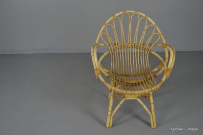 Retro Cane Boho Albini Style Bedroom Chair Small Lounge Chair - Kernow Furniture