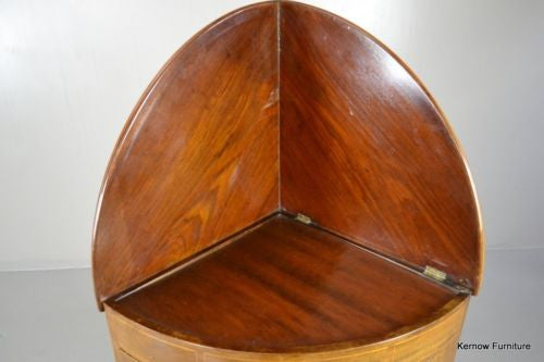 Mahogany 19th Century Bow Front Corner Washstand - Kernow Furniture