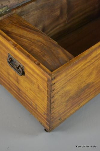 Antique Polished Camphor Wood Trunk - Kernow Furniture