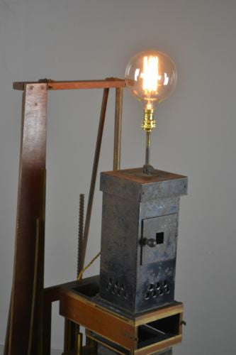 Unusual Antique Converted Camera Lamp - Kernow Furniture