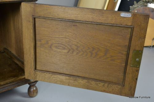 Antique Edwardian Oak Two Tier Buffet Server Sideboard - Kernow Furniture