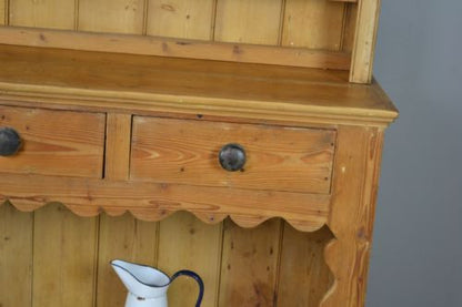 Large Antique Stripped Pine Kitchen Dresser - Kernow Furniture