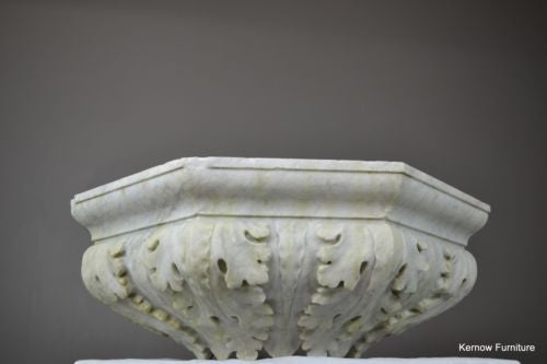 Huge Acanthus Carved White Marble Bowl Basin - Kernow Furniture