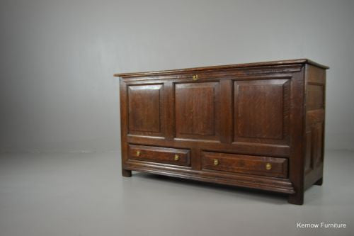 Antique Oak Panelled Mule Chest Coffer Blanket Box Storage Chest - Kernow Furniture