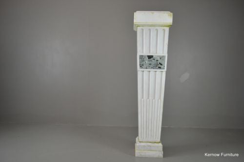 Antique Neoclassical Style White Marble Pedestal - Kernow Furniture