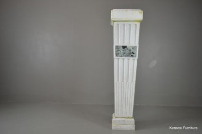 Antique Neoclassical Style White Marble Pedestal - Kernow Furniture