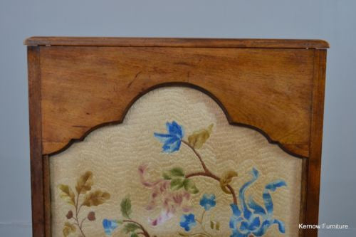 Mahogany Crewel Work Fire Screen - Kernow Furniture