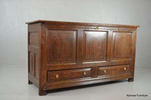 Antique Oak Panelled Mule Chest Coffer Blanket Box Storage Chest - Kernow Furniture