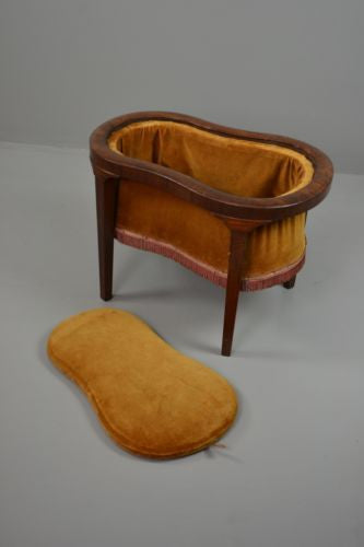 Vintage Bronze & Mahogany Sewing Tidy Footstool - Kernow Furniture