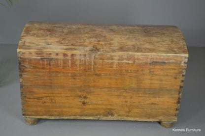 Antique Dutch Pine Kist Dome Top Trunk Chest - Kernow Furniture