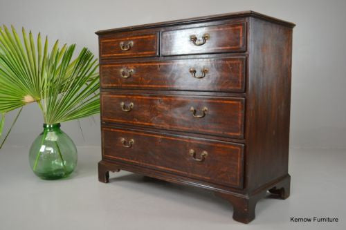 Antique Georgian George III Oak Chest of Drawers - Kernow Furniture