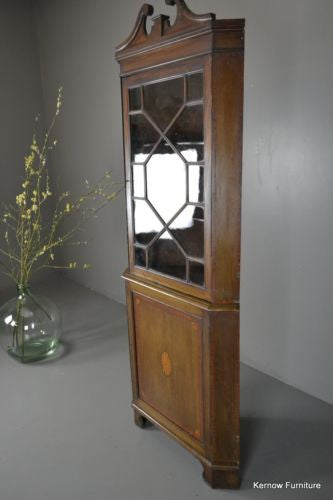 Edwardian Astragal Glazed Corner Cabinet - Kernow Furniture