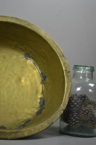 Large Vintage Brass Bowl - Kernow Furniture