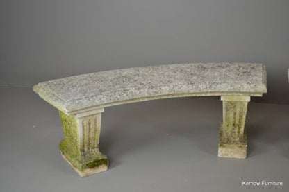 Pair Cast Stone Garden Benches - Kernow Furniture