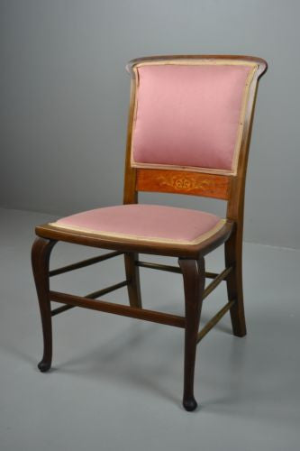 Single Mahogany Inlaid Bedroom Chair - Kernow Furniture