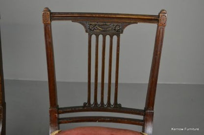 Pair Antique Sheraton Style Dining Chairs - Kernow Furniture