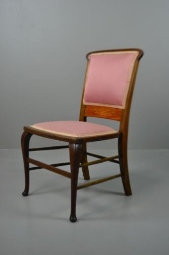 Single Mahogany Inlaid Bedroom Chair - Kernow Furniture