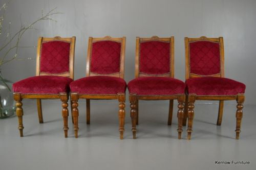 Set 4 Antique Victorian Dining Chairs - Kernow Furniture