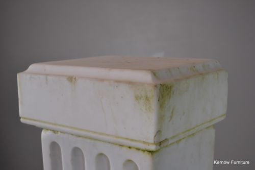 Antique Neoclassical Style White Marble Pedestal - Kernow Furniture