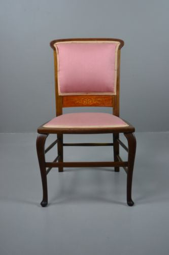 Single Mahogany Inlaid Bedroom Chair - Kernow Furniture