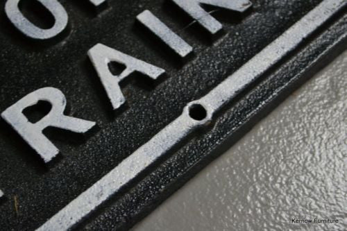 Beware of Trains Cast Iron Sign - Kernow Furniture