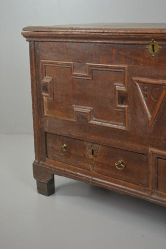 Antique Solid Oak Mule Chest - Kernow Furniture