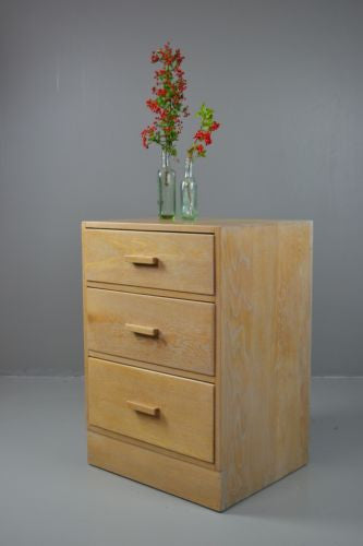 Vintage Limed Oak Deco Style Chest of Drawers - Kernow Furniture