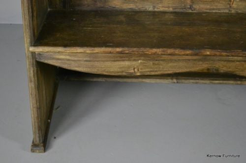 Tavern Style High Back Rustic Pine Settle - Kernow Furniture