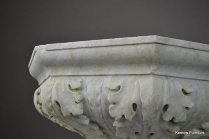 Huge Acanthus Carved White Marble Bowl Basin - Kernow Furniture